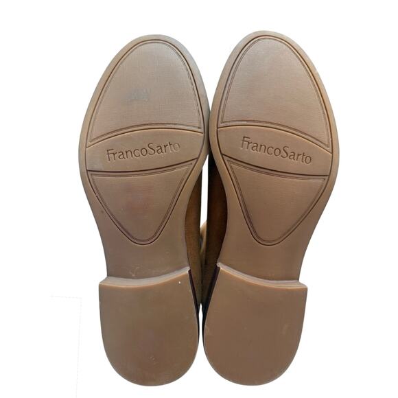 Franco Sarto Women's 8.5  Hawk Boot Tan Wiskey Suede Bootie Back Zip Shoe - Picture 10 of 11